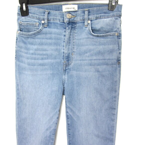 Frame 28 Wilson Raw After Raw Hem Flare Jeans High Waist Cotton Blend - Picture 4 of 10